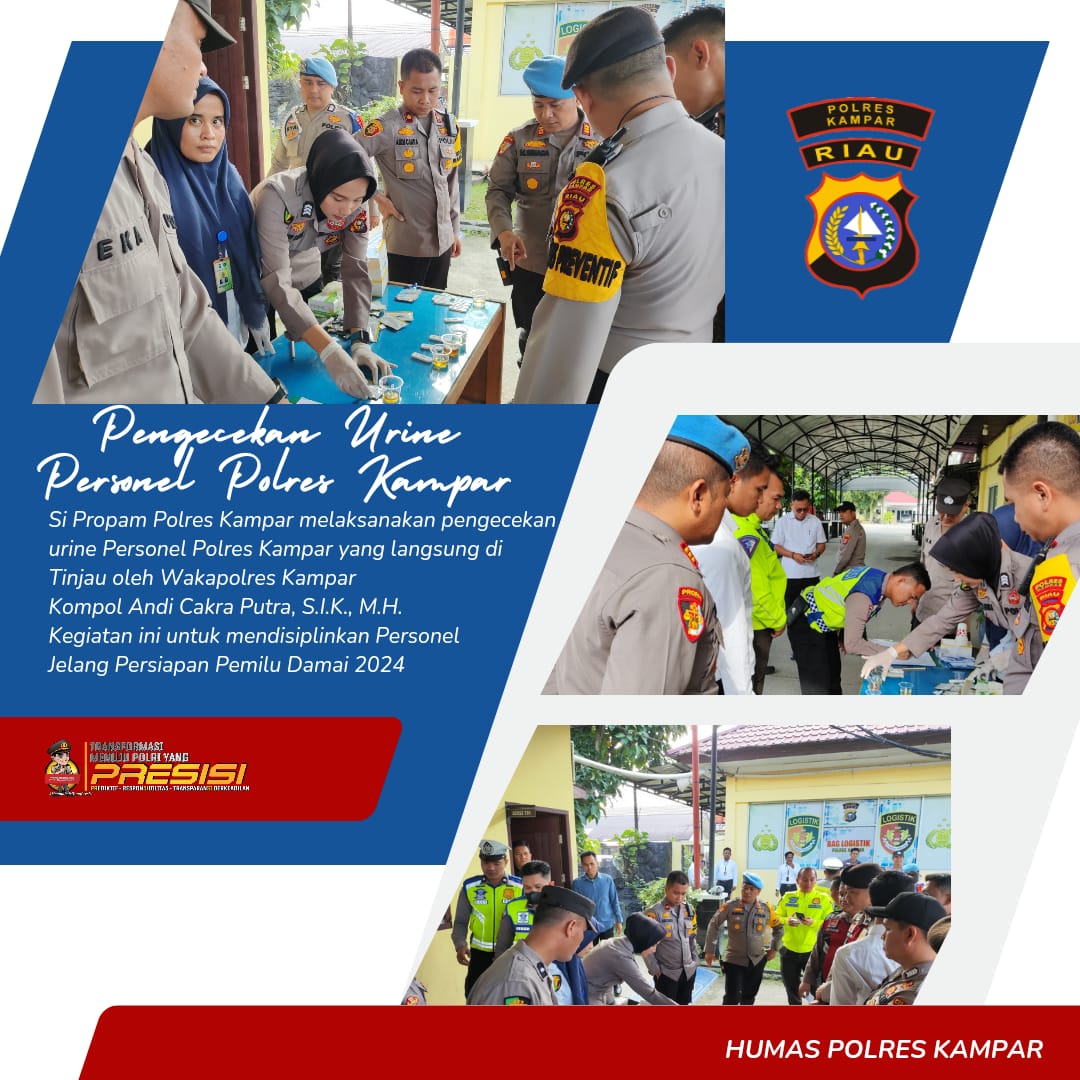 Jelang Pemungutan Suara Pemilu 2024, Polres Kampar Menggelar Gartibplin Kepada Seluruh Personel